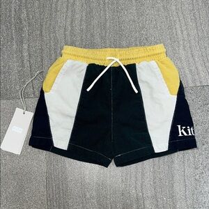 Kith Kids Colorblock Shorts - Yellow, White, Black